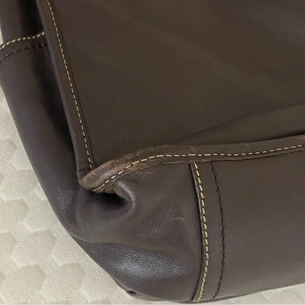 Y2K COACH • Lenox Brief Brown Leather Messenger Journalist Crossbody • 70105